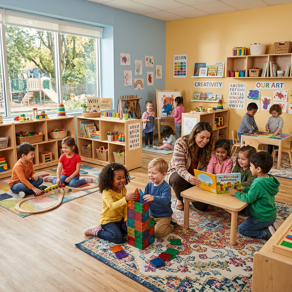 Happy children in daycare